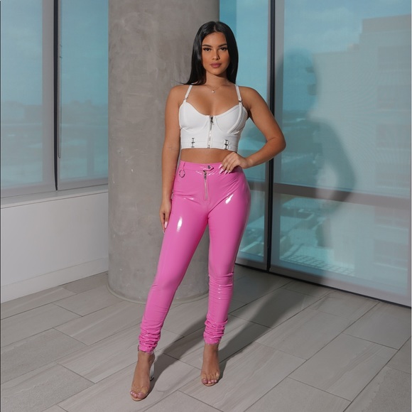 Style Link Miami Pants - Bubblegum Pink Latex Pants
